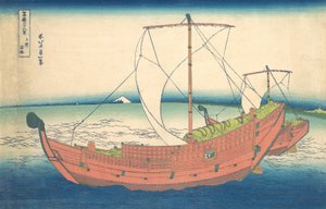 At Sea off Kazusa Kazusa no kairo, fra serien Thirty-six Views of Mount Fuji..., ca. 1830-32. af Katsushika Hokusai