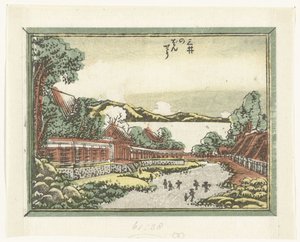 Udgangsforbud for Mii-templet Mii no bansho (titel på objekt) Graveret otte udsigter over Omi-provinsen (serietitel) Doban Omi hakkei (serietitel) af Katsushika Hokusai