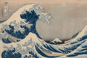 »Under bølgerne ud for Kanagawa« (eller »Den store bølge«), fra serien »De 36 udsigter over Fuji« af Katsushika Hokusai