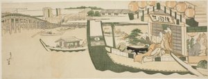 Bådfester på Sumida-floden af Katsushika Hokusai