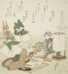 Skæring af riskager, illustration til The Board-Roof Shell af Katsushika Hokusai