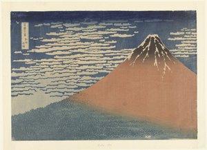 Klart vejr med sydlig vind af Katsushika Hokusai
