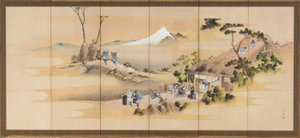 Country Scenes og Mount Fuji, en af et par, Edo-periode, ca. 1830-1832. af Katsushika Hokusai