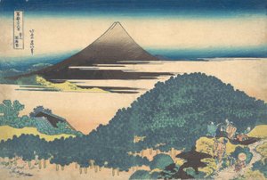 Cushion Pine hos Aoyama Aoyama enza no matsu, fra serien Thirty-six Views of ..., ca. 1830-32. af Katsushika Hokusai
