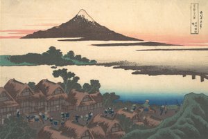 Dawn at Isawa i Kai-provinsen Koshu Isawa no akatsuki, fra serien 36..., ca. 1830-32. af Katsushika Hokusai