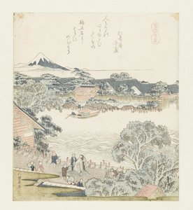 Hestebindingsstenen Komatomeishi (titel på objekt) En serie med heste (serietitel) Umazukushi (serietitel på objekt) af Katsushika Hokusai