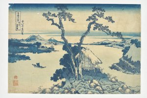 Suwa-søen i Shinshū-provinsen fra serien »36 udsigter over Fuji-bjerget« af Katsushika Hokusai