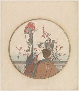 Par med abe og blomstergren af Katsushika Hokusai