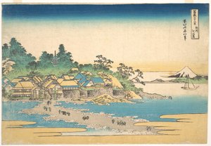 Enoshima i Sagami-provinsen (Sōshū Enoshima), fra serien »De 36 udsigter over Fuji-bjerget« (Fugaku sanjūrokkei) af Katsushika Hokusai