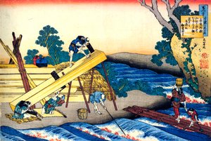 Fra serien Hundred Poems by One Hundred Poets: Harumichi no Tsuraki, c1830. af Katsushika Hokusai