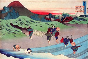 Fra serien Hundred Poems by One Hundred Poets: Jito Tenno, c1830. af Katsushika Hokusai