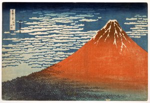 Fuji; Bjerge i klart Vejr; 1831; fra serien 
