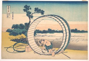 Fujimigahara i Owari-provinsen (Bishū Fujimigahara), fra serien »De 36 udsigter over Fuji-bjerget« (Fugaku sanjūrokkei) af Katsushika Hokusai