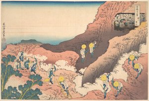 Grupper af bjergbestigere (Shojin tozan) fra serien »De 36 udsigter over Fuji« (Fugaku sanjūrokkei) af Katsushika Hokusai