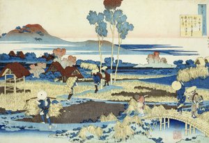 Harvesters at Work (træbloktryk) af Katsushika Hokusai