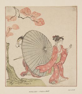 Hide and Seek (træbloktryk i farver) af Katsushika Hokusai