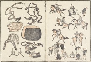 Ryttere og seletøj, 1817 af Katsushika Hokusai