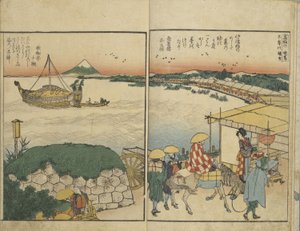 Illustreret bog med udsigter fra begge bredder af Sumida-floden af Katsushika Hokusai