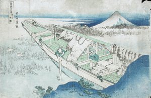 Joshu, Ushibori, Hetachi-provinser fra serien Thirty Six Views of Fuji, 1800-tallet (træbloktryk i farver) af Katsushika Hokusai