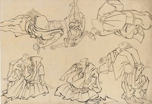 Kabuki-skuespillere, slutningen af det 18.-begyndelsen af det 19. århundrede. af Katsushika Hokusai