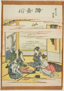 Kanagawa, fra serien "Fifty-three Stations of the Tokaido (Tokaido gojusan tsugi)" af Katsushika Hokusai