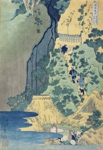 Kannon-helligdommen og Kiyo-vandfaldet, Sakanoshita, Tōkaidō af Katsushika Hokusai