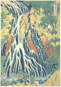 Kirifuri-vandfaldet ved Kurokami-bjerget i Shimotsuke (Shimotsuke Kurokamiyama Kirifuri no taki), fra serien »En rundrejse til vandfald i forskellige provinser« (Shokoku taki meguri) af Katsushika Hokusai