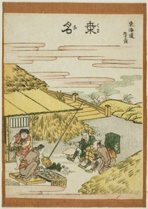 Kuwana, fra serien "Fifty-three Stations of the Tokaido (Tokaido gojusan tsugi)" af Katsushika Hokusai