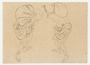 Arbejdere, slutningen af det 18.-begyndelsen af det 19. århundrede. af Katsushika Hokusai