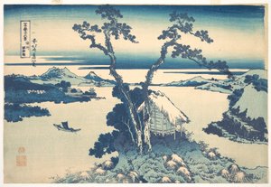 Suwa-søen i Shinano-provinsen (Shinshū Suwako), fra serien »De 36 udsigter over Fuji-bjerget« (Fugaku sanjūrokkei) af Katsushika Hokusai