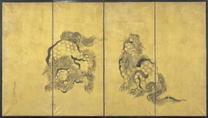 Lions af Katsushika Hokusai