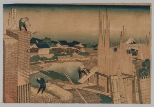 Tømmerværft af Katsushika Hokusai
