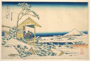 Morgenen efter snefaldet ved Koishikawa i Edo (Koishikawa yuki no ashita), fra serien »De 36 udsigter over Fuji« (Fugaku sanjūrokkei) af Katsushika Hokusai