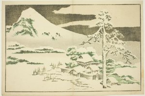 Mount Fuji om vinteren, fra billedbogen med realistiske malerier af Hokusai (Hokusai shashin gafu) af Katsushika Hokusai