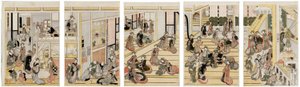 Nytårsdag på bordellet Ogi-ya af Katsushika Hokusai