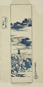 Nihonbashi Bridge, indpakning til serien "One Hundred Views of the Eastern Capital (Toto hyakkei)" af Katsushika Hokusai