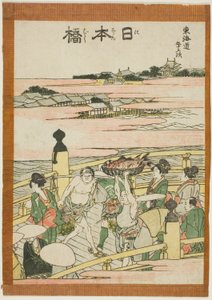 Nihonbashi, fra serien "Fifty-th lee S tachi sound s of the city degree (urban degree main mountain next)" af Katsushika Hokusai