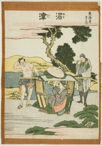 Numatsu, fra serien "Fifty-three Stations of the Tokaido (Tokaido gojusan tsugi)" af Katsushika Hokusai