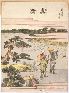 Okitsu (træblok i farver) af Katsushika Hokusai