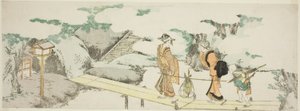 På gangbroen af Katsushika Hokusai