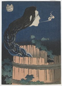 One Hundred Ghost Tales: Sarayashiki, Edo-periode, 1831-32 (træbloktryk i farver) af Katsushika Hokusai