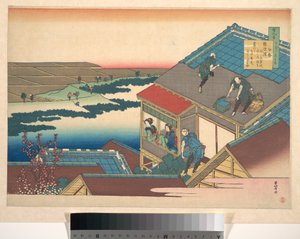Digt af Ise, fra samlingen »Hundrede digte forklaret af ammen« (Hyakunin isshu uba ga etoki) af Katsushika Hokusai