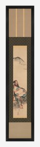 Poet Semimaru med sin lut i en pose, Edo-periode, 1839. af Katsushika Hokusai
