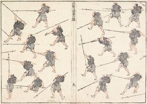Træning med langskaftet sværd af Katsushika Hokusai