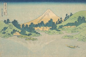 Reflektion i søen ved Misaka i Kai-provinsen Koshu Misaka Suimen, fra serien..., ca. 1830-3 af Katsushika Hokusai