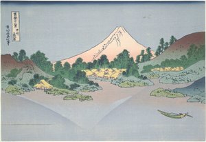 Refleksion af Fuji i Lake Misaka i Kai-provinsen, fra serien Thirty-six Views of Mount Fuji af Katsushika Hokusai