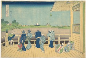 Sazai-hallen ved De Femhundrede Arhaters Tempel (Gohyaku Rakanji Sazaidō), fra serien »De 36 udsigter over Fuji-bjerget« (Fugaku sanjūrokkei) af Katsushika Hokusai