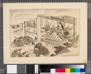 Scener fra krigen mellem Japan og Korea, slutningen af det 18. og første halvdel af det 19. århundrede (blæk og lavering på papir) af Katsushika Hokusai