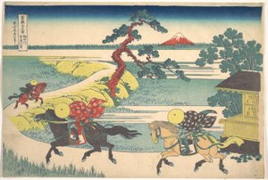 Landsbyen Sekiya ved Sumida-floden (Sumidagawa Sekiya no sato), fra serien »De 36 udsigter over Fuji« (Fugaku sanjūrokkei) af Katsushika Hokusai