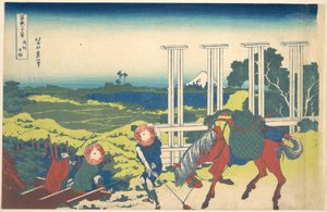 Senju i Musashi-provinsen (Bushū Senju), fra serien »De 36 udsigter over Fuji-bjerget« (Fugaku sanjūrokkei) af Katsushika Hokusai